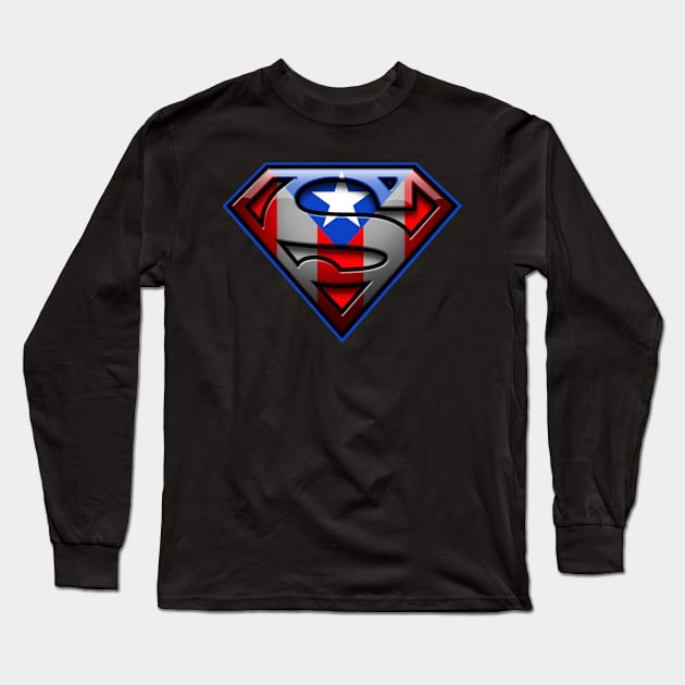 Puerto Rico is Super! Long Sleeve T-Shirt by ROBZILLA